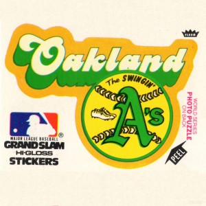 Row One Brand 1978 Oakland As Fleer Decal Art Reproduction
